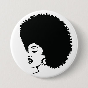 Woman Black Power 7.5 Cm Round Badge