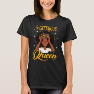 Woman Black Queen Birthday Zodiac Woman Sagittariu T-Shirt