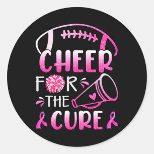 Woman Breast Cancer Awareness Cheer For The Cure 1 Classic Round Sticker