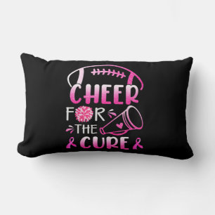 Woman Breast Cancer Awareness Cheer For The Cure T Lumbar Cushion