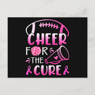 Woman Breast Cancer Awareness Cheer For The Cure T Postcard