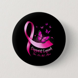Woman Butterfly Support Squad Breast Cancer Warrio 6 Cm Round Badge