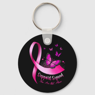 Woman Butterfly Support Squad Breast Cancer Warrio Key Ring