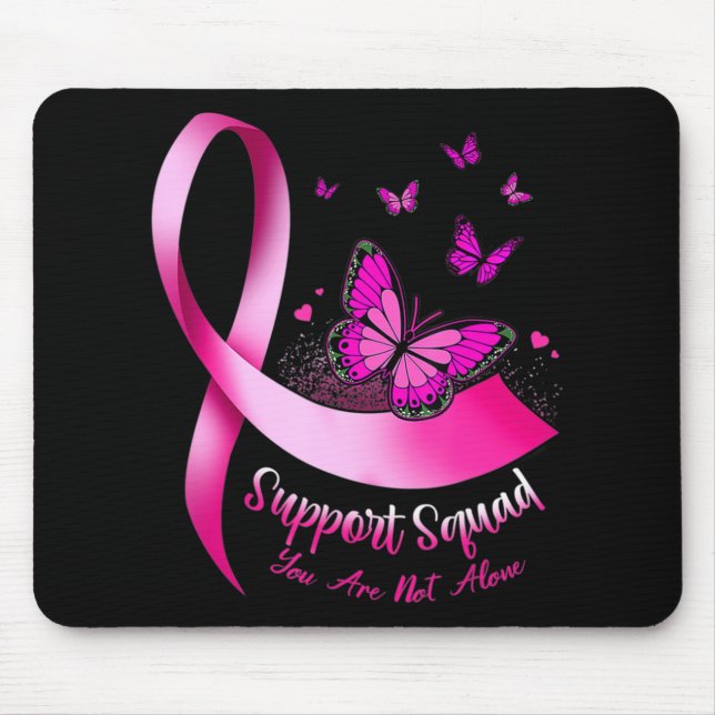 Woman Butterfly Support Squad Breast Cancer Warrio Mouse Mat (Front)