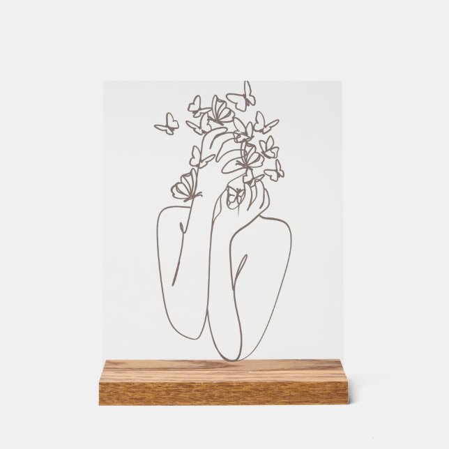 Woman Butterfly Transformation Acrylic Art Acrylic Sign (Front)
