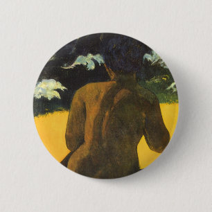 Woman by the Sea by Paul Gauguin, Vintage Fine Art 6 Cm Round Badge