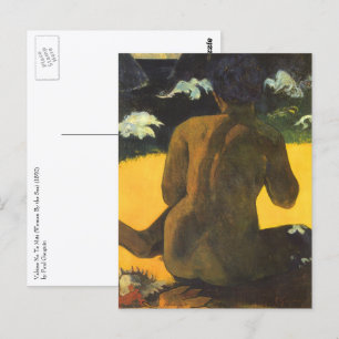 Woman by the Sea by Paul Gauguin, Vintage Fine Art Postcard