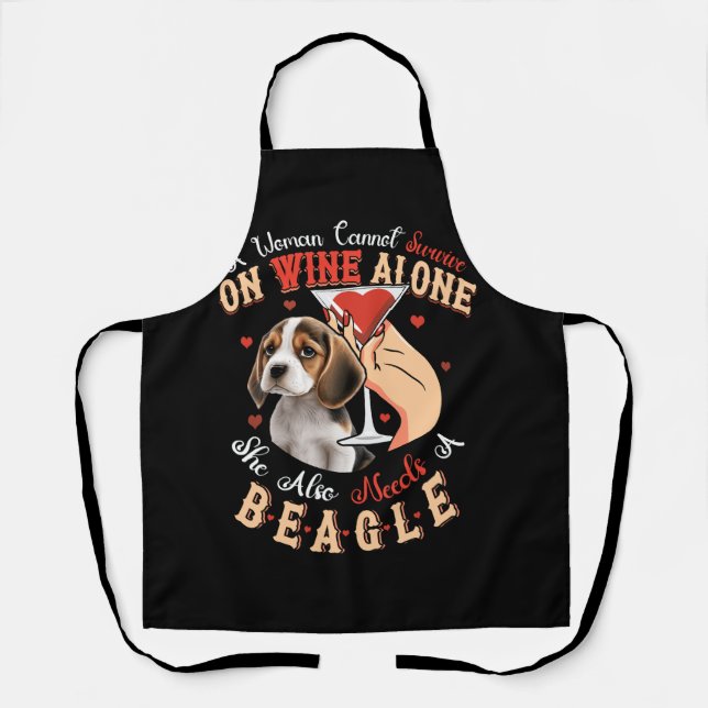 Woman Cannot Survive On Wine Alone She Also Needs  Apron (Front)