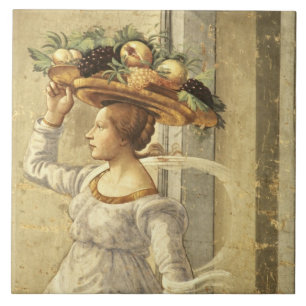 Woman carrying Fruit, from the Birth of St. John t Tile