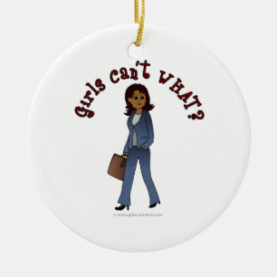 Woman CEO in Business Suit Ceramic Tree Decoration