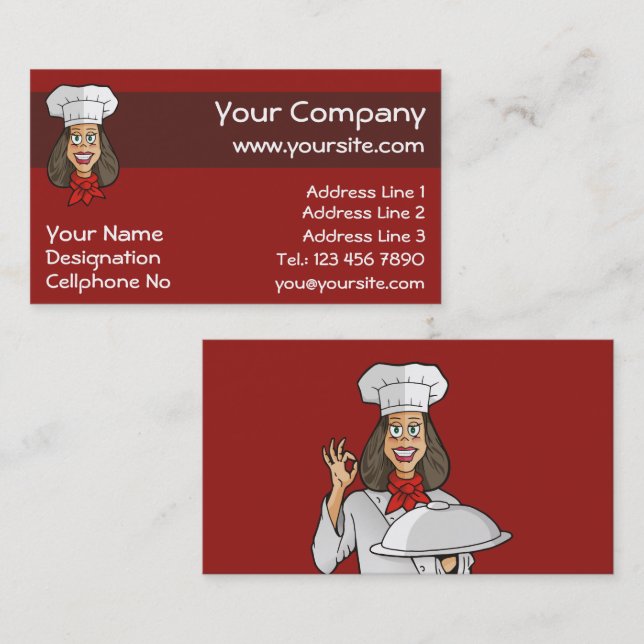 Woman Chef Business Card (Front/Back)