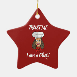 Woman Chef Ceramic Tree Decoration