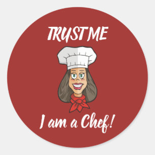 Woman Chef Classic Round Sticker