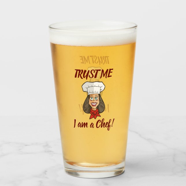 Woman Chef Glass (Front Filled)