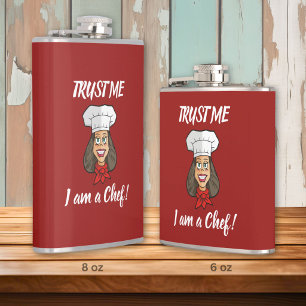 Woman Chef Hip Flask