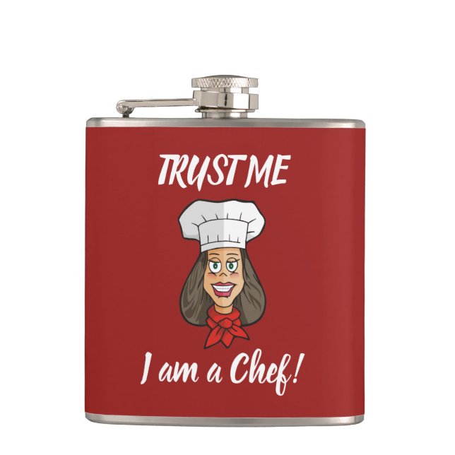 Woman Chef Hip Flask (Front)