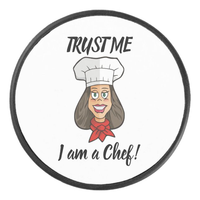 Woman Chef Hockey Puck (Front)