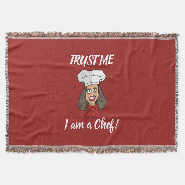 Woman Chef Throw Blanket (Front)