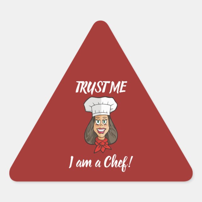 Woman Chef Triangle Sticker (Front)
