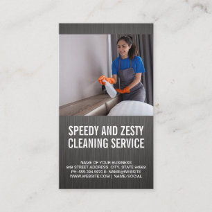 Woman Cleaning Bedroom Cleaner Business Card