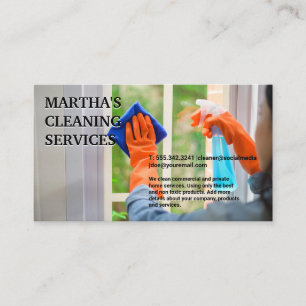 Woman Cleaning House Business Card