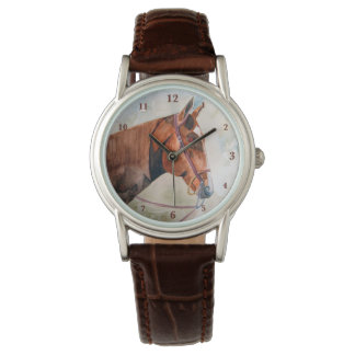 Woman Clock with Horse Saratoga Watch