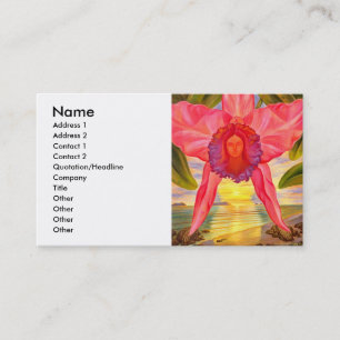 Woman Clothed In Sunset - Business card