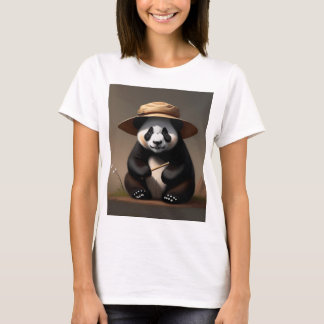 Woman clothing, panda trait linen Hut T-Shirt