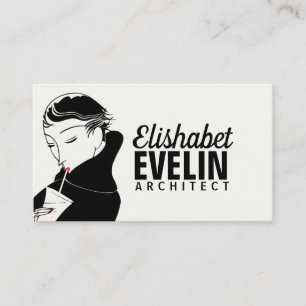 Woman Cocktail Art Deco g97659 Business Card