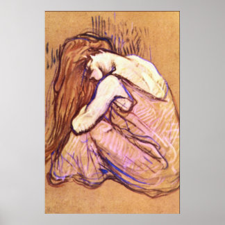 Woman Combing Hair by Toulouse-Lautrec Poster