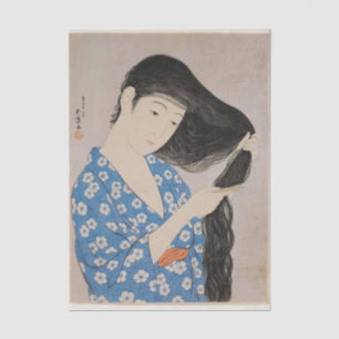 Woman Combing Her Hair by Hashiguchi Goyo Tissue Paper