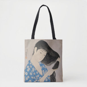 Woman Combing Her Hair by Hashiguchi Goyo Tote Bag