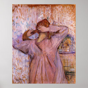 Woman Combing her hair by Toulouse-Lautrec Poster