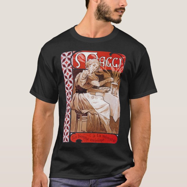 Woman Cooking, Alphonse Mucha T-Shirt (Front)