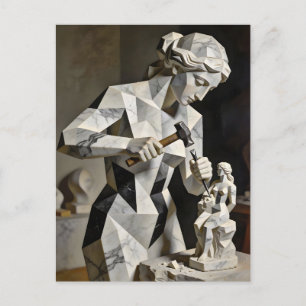 Woman, Create Thyself – Self Constructed Portrait Postcard