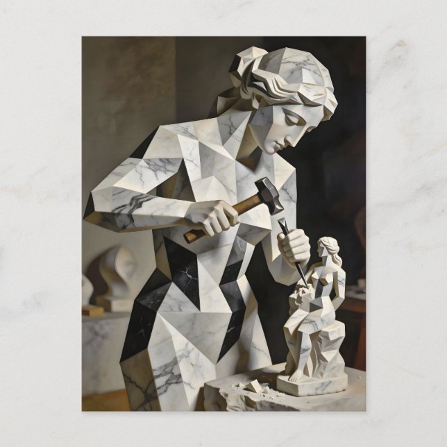 Woman, Create Thyself – Self Constructed Portrait Postcard (Front)