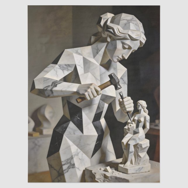 Woman, Create Thyself – Self Constructed Portrait Tissue Paper (Front)