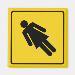 Woman Crossing Zone Magnet