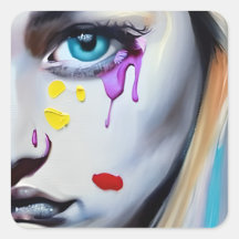 Woman Crying Purple Tears