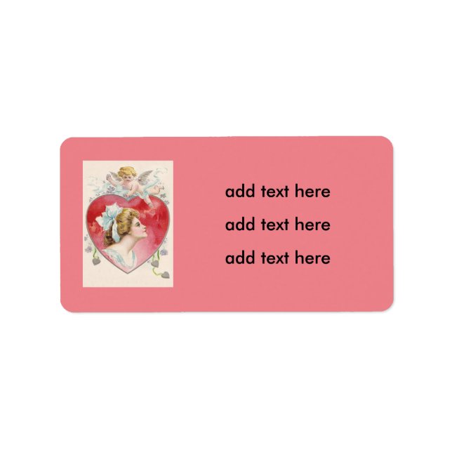 Woman Cupid Heart Daisy Label (Front)