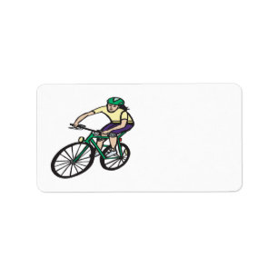 Woman Cycling Label
