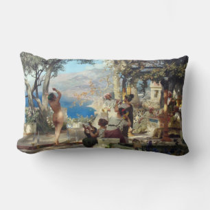 Woman Dancing Among Daggers Lumbar Cushion