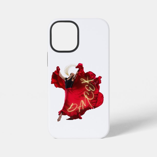 Woman dancing in a red dress iPhone case (Back)