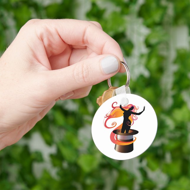 Woman Dancing In A Top Hat Keychain (Creator Uploaded)