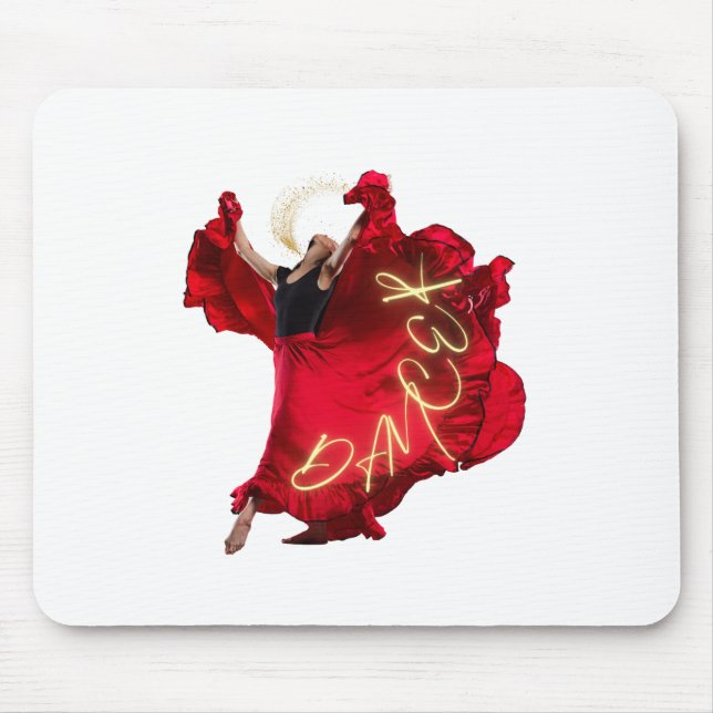 Woman dancing in red dress mouse mat (Front)