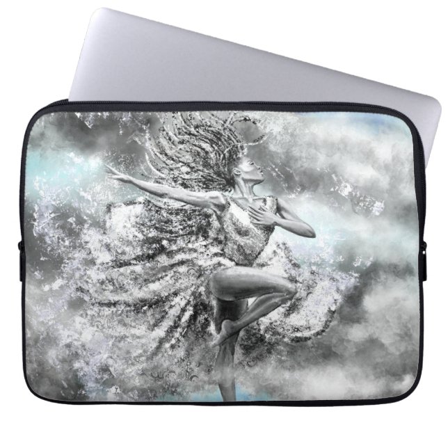 Woman Dancing in the Clouds - Feeling - Painting Laptop Sleeve (Front)