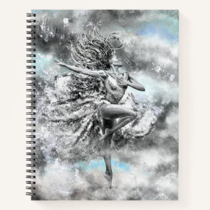 Woman Dancing in the Clouds - Feeling - Painting Notebook