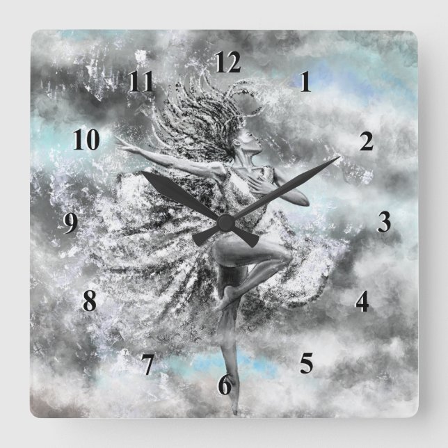 Woman Dancing in the Clouds - Painting Wall Clock (Front)