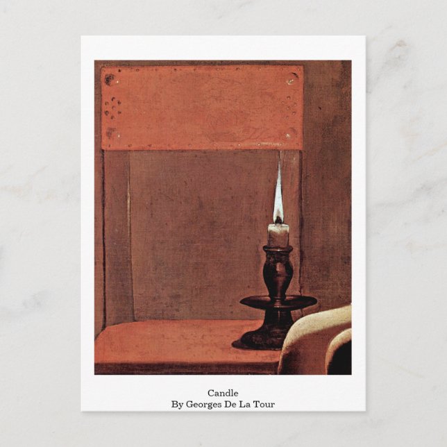 Woman Detail: Candle By Georges De La Tour Postcard (Front)