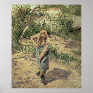 Woman Digging in an Orchard, 1882 Poster